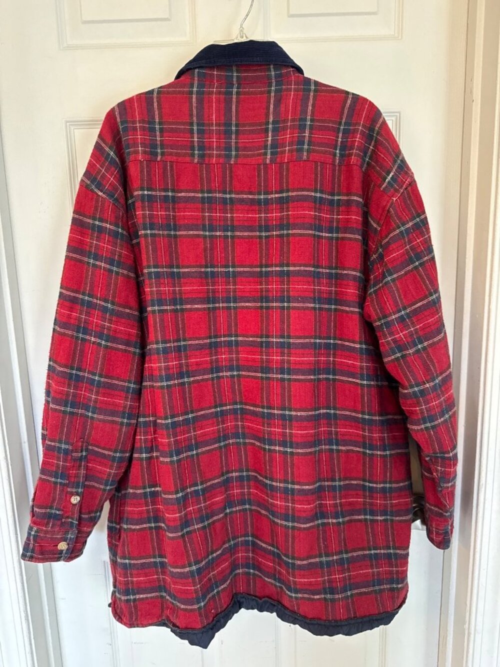 Vintage 90's New Ground Red Plaid Button Down Shacket Size XL - Picture 6 of 6